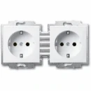 ABB Busch-Jaeger Balance wandcontactdoos centraalplaat inbouw 16A 250V RA Glanzend wit RAL 9010 IP20 2CKA002014A1482