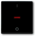 ABB Busch-Jaeger Future Axcent Carat bedieningselement + rode lens voor 2 en 3-polig aan / uit enkele wip antraciet RAL 7021 2CKA001751A2927