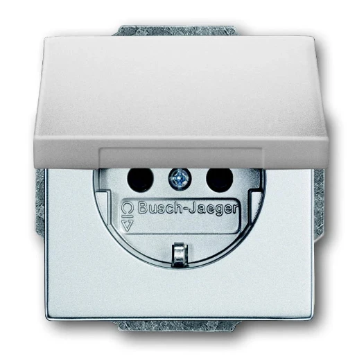 ABB Busch-Jaeger Future wandcontactdoos centraalplaat inbouw 16A 250V RA Mat aluminium RAL 9006 IP20 2CKA002018A1487