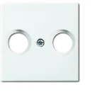 ABB Busch-Jaeger Balance Centraalplaat antenne SI-B Antenne-aansluitdoos coax Centraalplaat 2 connectoren Zonder label wit 2CKA001724A4334