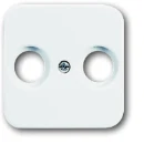 ABB Busch-Jaeger Reflex SI Centraalplaat antenne Antenne-aansluitdoos coax Centraalplaat 2 connectoren Zonder label wit 2CKA001724A0897