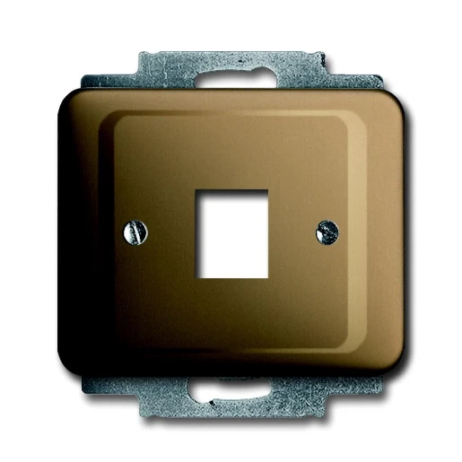 ABB Busch-Jaeger Alpha Centraalplaat 1 x MJ Modular-Jack Basiselement met centrale afdekplaat 1 connector Zonder label brons 2CKA001753A3924