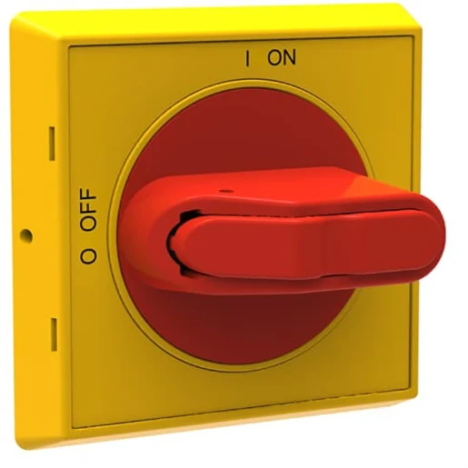 ABB Bedieningsknop rood/geel IP65 vergrendelbaar (te overbr.) voor OT 16