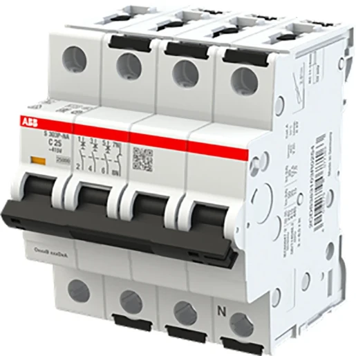 ABB System pro M compact Installatieautomaat C25 C karakteristiek 25A 3P+N 4TE 2CDS383103R0254
