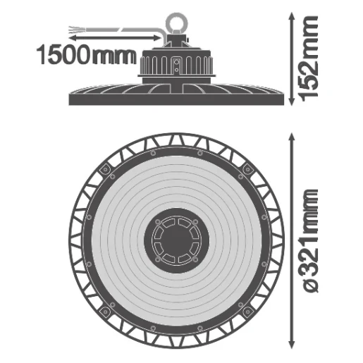 Ledvance LED lichtlijnsysteem 70° highbay 6500K 22000lm zwart 41-80° - Breedstralend IP65 4058075764248