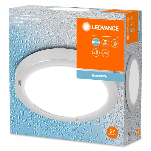 Ledvance E27 badkamerarmatuur 310mm Ø310mm Schroefklem chroom 4099854103353