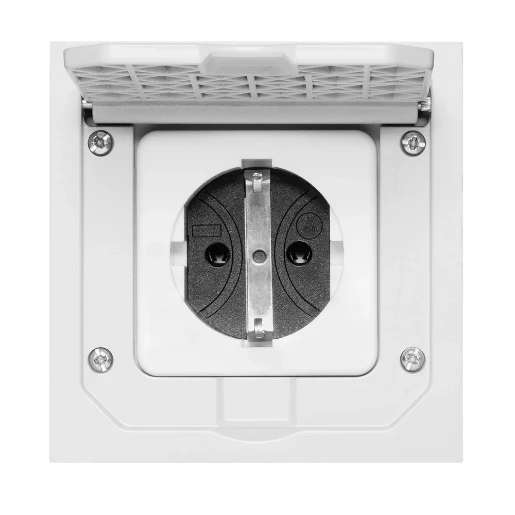 ABL Home Line vloercontactdoos 1-voudig ra 94,5x94,5 250V 16A IP41 grijs 1471-460