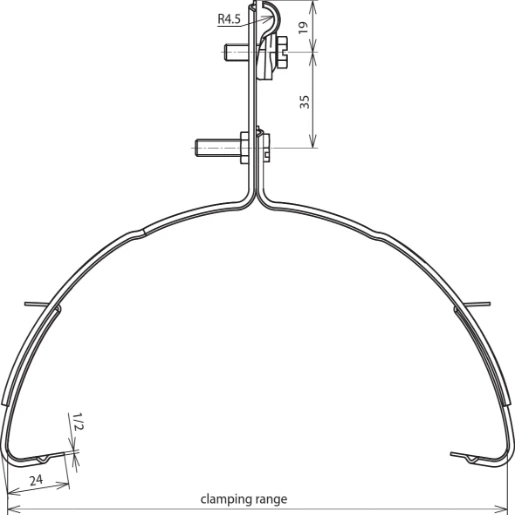 Dehn Roof conductor holder dehnquick cu f.rd 6-10mm adjustable 120-240mm
