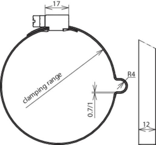 Dehn Conductor holder f.rd 8mm stst f.downpipes d 80-100mm