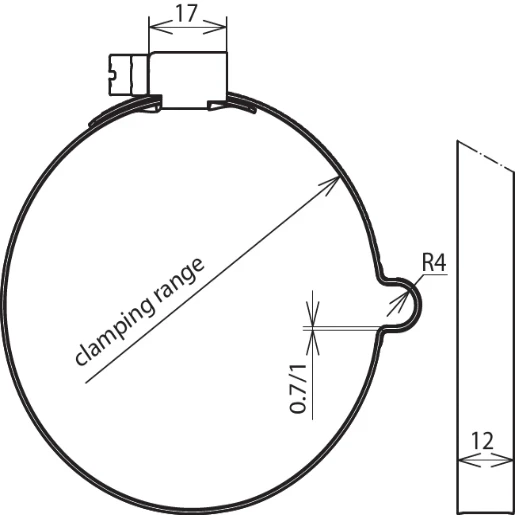Dehn Conductor holder f.rd 8mm stst f.downpipes d 80-100mm