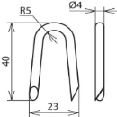 Dehn Staple for rd-10mm l 40mm st/tzn