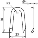 Dehn Staple for rd-10mm l 40mm st/tzn