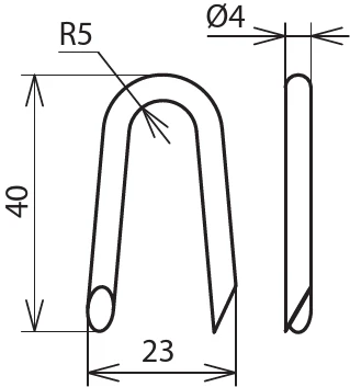 Dehn Staple for rd-10mm l 40mm st/tzn