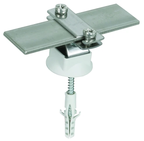 Dehn Conductor holder stst f.fl 30mm/rd6-10mm with wood screw and plastic