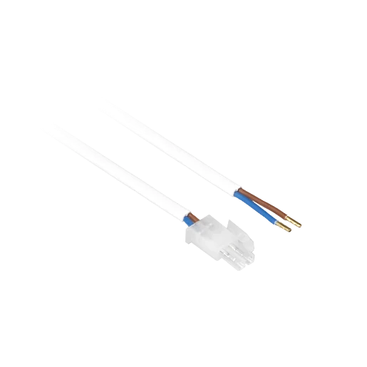 Lumiparts aansluitsnoer met mini amp (male) 2x 0,75 3m Verbindingskabel 2x0.75mm² wit 5.03.0002