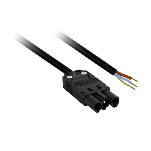 Lumiparts Aansluitsnoer 3x1,5mm² 0,5m zwart