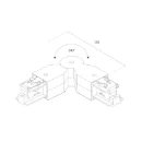Ivela 7660-00-w31 spanningsrail bocht 3-fase verstelbaar Koppeling/verbinder flexibel 5xwit 8.04.4076
