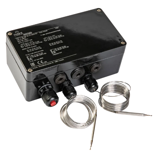 nVent Raychem Mechanische thermostaat voor temperatuurregeling met temperatuurbegrenzer. Geschikt voor gevaarlijke zones. 0-120°C.