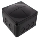 Wiska Kunststof kabeldoos 140x140x82mm zwart met 5-polige klemsteen