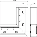 OBO GS vlakke hoek wandgoot 130x70mm Halogeenvrij Staal wit RAL 9010 6277220