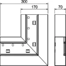 OBO GS vlakke hoek wandgoot 170x70mm Halogeenvrij Staal wit RAL 9010 6277820