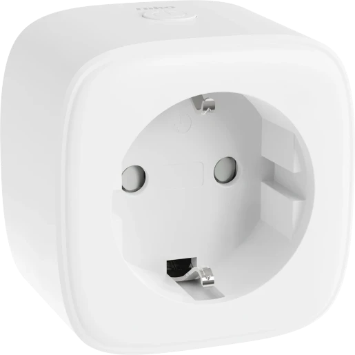 Niko Home Control wandcontactdoos slimme stekker zigbee 16A 250V RA KV Mat wit RAL 9010 IP20 552-80698