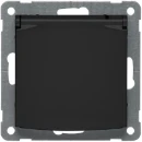 Peha Badora wandcontactdoos 3-voudig insteek inbouw 16A 250V RA Glanzend zwart RAL 9005 IP20 00276922