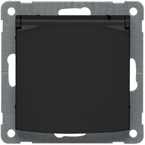 Peha Badora wandcontactdoos 3-voudig insteek inbouw 16A 250V RA Glanzend zwart RAL 9005 IP20 00276922