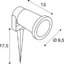 SLV Nautilus GU10 buitenlamp staand Grondpen aluminium groen IP44 1001965