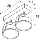 SLV Kalu GU10 Spot 2 QPAR111 300x90mm wit 147311