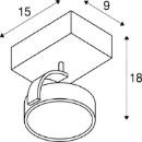 SLV Kalu GU10 spot qpar111 150x90mm zwart 1000702