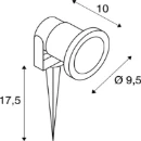 SLV Nautilus GU10 tuinverlichtingsarmatuur Grondpen aluminium grijs IP65 227418