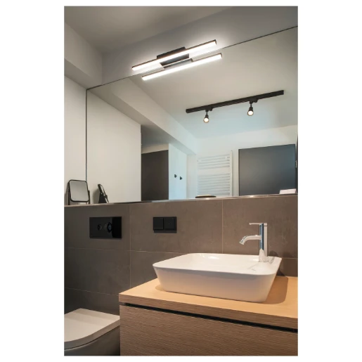 SLV Glenos LED badkamerarmatuur badkamerspiegel 3000K 1170lm 615x37mm Vrijstr zwart 1003506