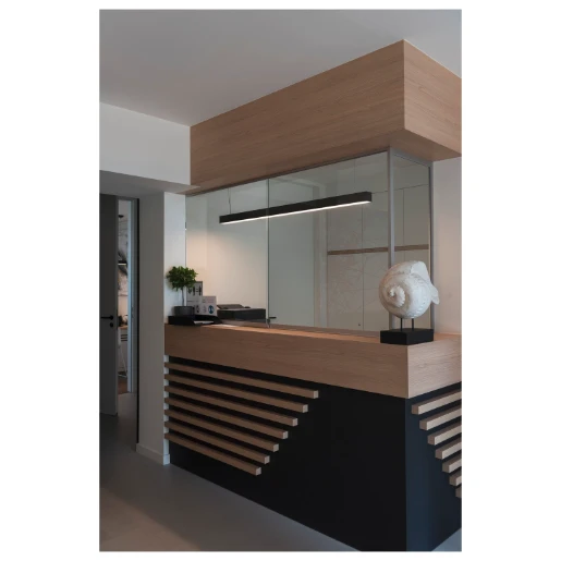 SLV Q-Line pendelarmatuur 3000K 47W 1420x60mm DALI zwart IP20 1001309