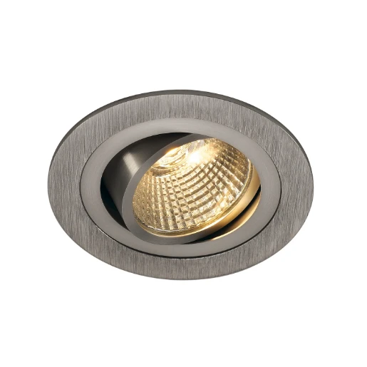 SLV New Tria Downlight DL rond set 38° symm 3000K 700lm 35x93mm 21-40° - Mediumstralend aluminium 113906