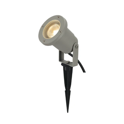 SLV Nautilus GU10 tuinverlichtingsarmatuur Grondpen aluminium grijs IP65 227418