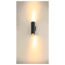 SLV GU10 asto tube wand zwart 2xgu10 95x70mm Ø70mm zwart 1006443