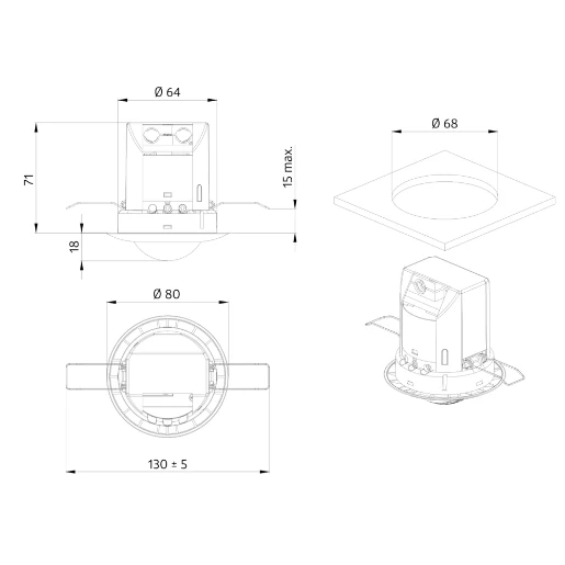 B.E.G. bewegingsschakelaar pd2 presentiemelder AC wit IP20 92565