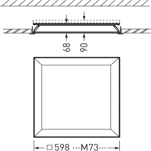 Trilux Arimo Fit C Decorelement Mechanische accessoire 597x597x72mm Wit 8190200