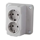 Power deksel kabeldoos 2-voudig contactdoos bedraad 100x100mm PVC onbehandeld 2094 060