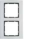 Hager B.3 Afdekraam 2-voudig Horizontaal en verticaal Aluminium RAL 9006 IP20 10123004