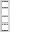 Hager B.3 Afdekraam 4-voudig Horizontaal en verticaal Aluminium RAL 9006 IP20 10143004