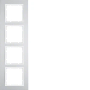 Hager B.3 Afdekraam 4-voudig Horizontaal en verticaal Aluminium RAL 9006 IP20 10143904