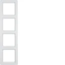 Hager Q.1 Afdekraam fluweel 4-voudig Horizontaal en verticaal Wit RAL 9010 IP20 10146089