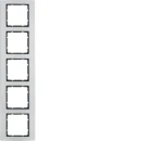 Hager B.3 Afdekraam 5-voudig Horizontaal en verticaal Aluminium RAL 9006 IP20 10153004