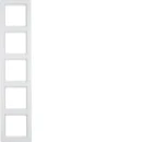 Hager Q.1 Afdekraam fluweel 5-voudig Horizontaal en verticaal Wit RAL 9010 IP20 10156089