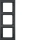 Hager K.1 Afdekraam 3-voudig Verticaal Antraciet RAL 7021 IP20 13337006