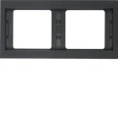 Hager K.1 Afdekraam 2-voudig Horizontaal Antraciet RAL 7021 IP20 13637006