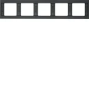 Hager K.1 Afdekraam 5-voudig Horizontaal Antraciet RAL 7021 IP20 13937006