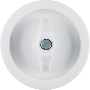 Hager berker 1930 centraalstuk met knevel aan / uit knevelgreep wit RAL 9010 1647